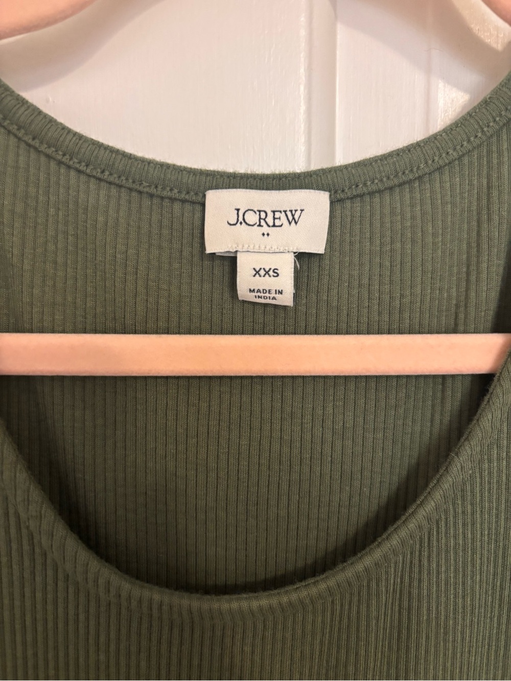 J. Crew Olive Green Puff-Sleeve Midi Dress - Picture 2 of 3